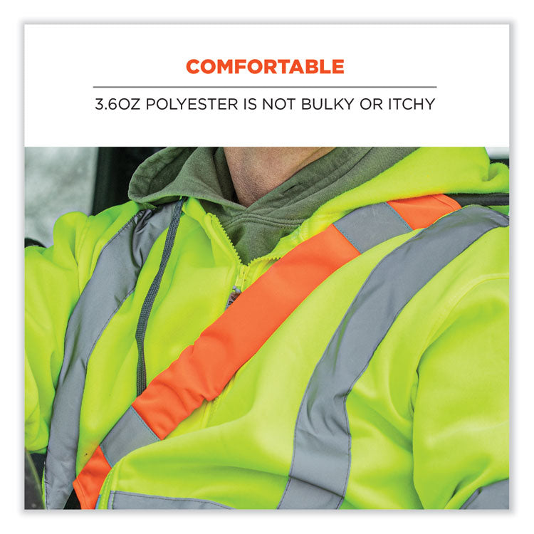 ergodyne® GloWear 8004 Hi-Vis Seat Belt Cover, 6" x 18.5", Lime, Ships in 1-3 Business Days (EGO29043) Each