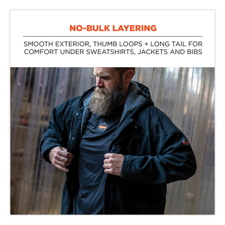 ergodyne® N-Ferno 6435 Midweight Long Sleeve Base Layer Shirt, X-Large, Black, Ships in 1-3 Business Days (EGO40205) Each
