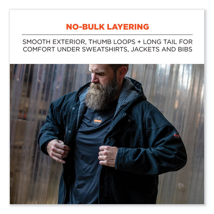 ergodyne® N-Ferno 6435 Midweight Long Sleeve Base Layer Shirt, 2X-Large, Black, Ships in 1-3 Business Days (EGO40206) Each