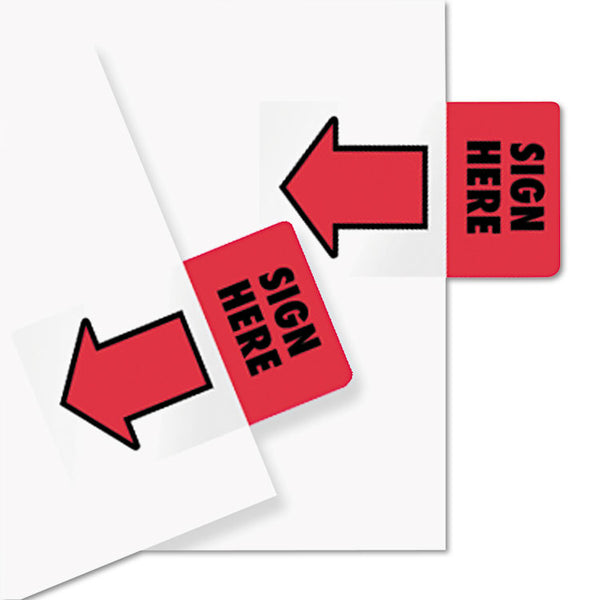 Redi-Tag® Removable/Reusable Page Flags, "Sign Here", Red, 50/Pack (RTG76809) Pack of 50