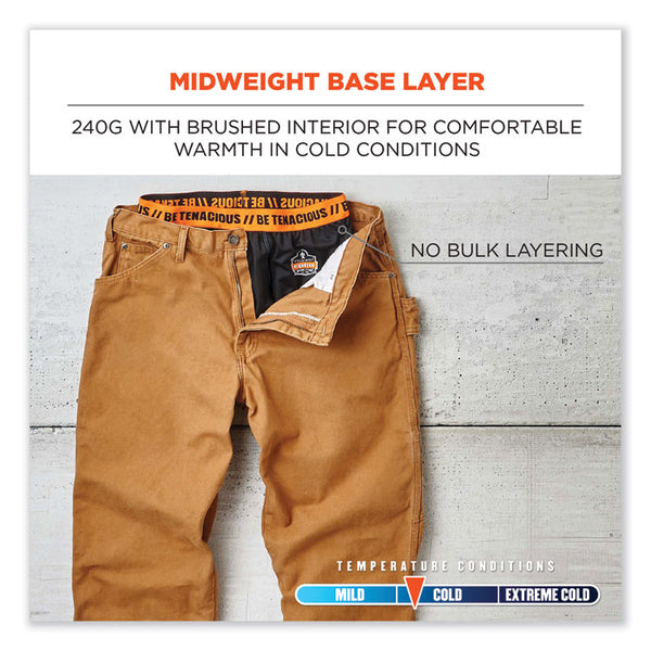 ergodyne® N-Ferno 6480 Midweight Base Layer Pants - 240 g, 3X-Large, Black, Ships in 1-3 Business Days (EGO40807) Each