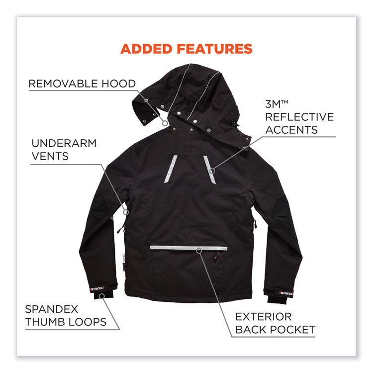 ergodyne® N-Ferno 6466 Thermal Jacket with 500D Nylon Shell, Medium, Black, Ships in 1-3 Business Days (EGO41113) Each