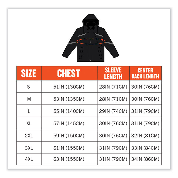 ergodyne® N-Ferno 6466 Thermal Jacket with 500D Nylon Shell, Medium, Black, Ships in 1-3 Business Days (EGO41113) Each