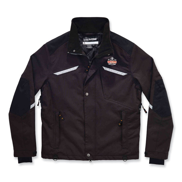 ergodyne® N-Ferno 6466 Thermal Jacket with 500D Nylon Shell, X-Large, Black, Ships in 1-3 Business Days (EGO41115) Each