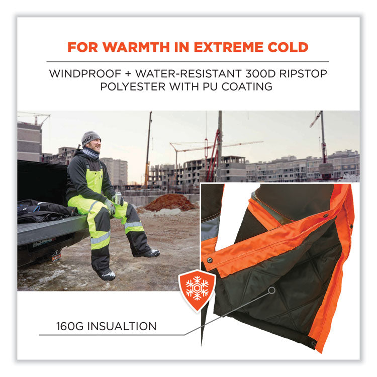 ergodyne® GloWear 8928 Class E Hi-Vis Insulated Bibs, 4X-Large, Orange, Ships in 1-3 Business Days (EGO25638) Each