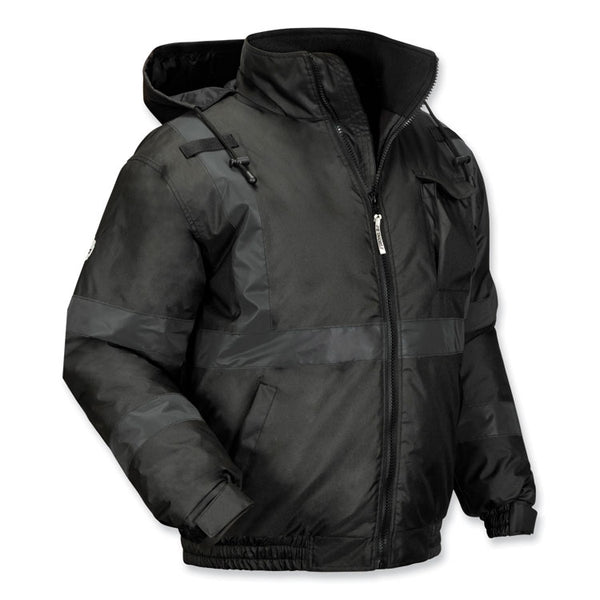 ergodyne® GloWear 8377EV Non-Certified Hi-Vis Quilted Bomber Jacket, Black, Large, Ships in 1-3 Business Days (EGO25644) Each