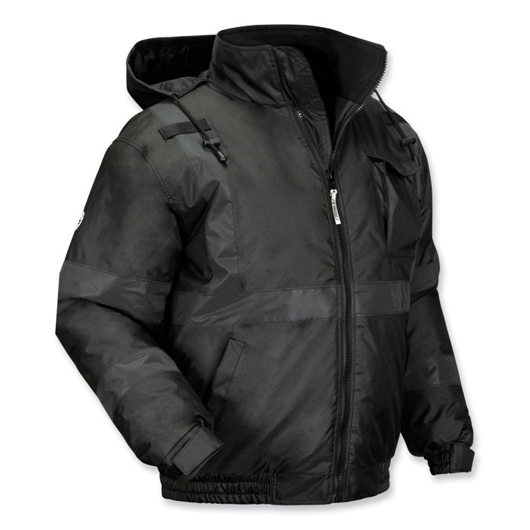 ergodyne® GloWear 8377EV Non-Certified Hi-Vis Quilted Bomber Jacket, Black, Large, Ships in 1-3 Business Days (EGO25644) Each