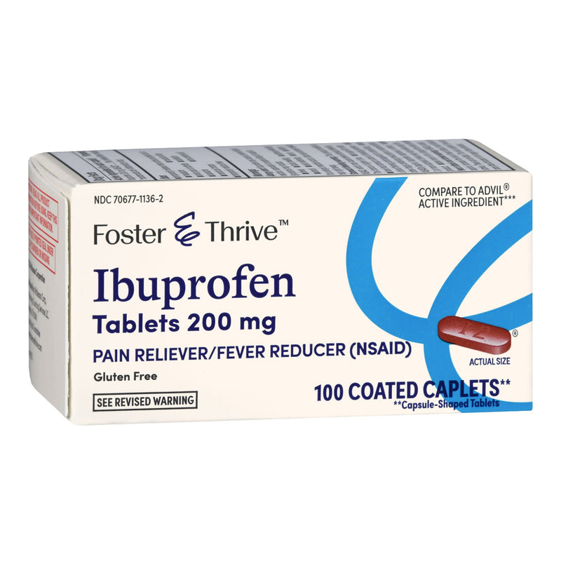 Foster & Thrive™ Pain Relief 200 mg Strength Ibuprofen Caplet 100 per Bottle (1238943_BT) 1/BT