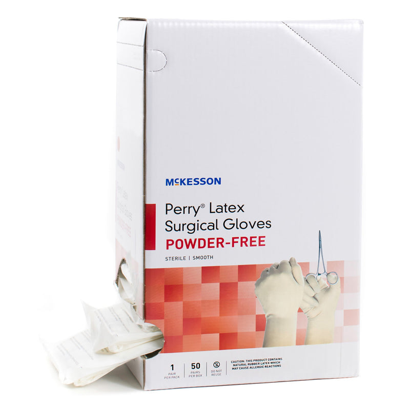 McKesson Perry® Performance Plus Surgical Glove Size 6 Sterile Latex Standard Cuff Length Smooth Cream Chemo Tested (1044704_BX) 50/BX