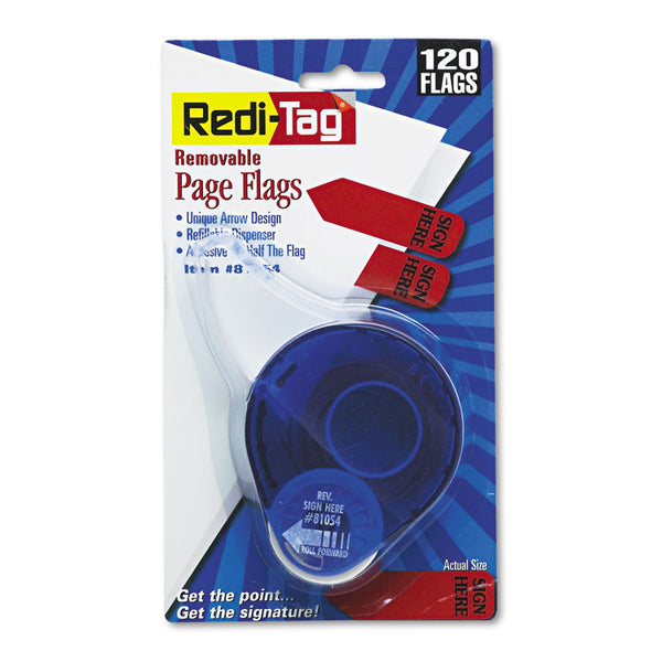 Redi-Tag® Arrow Message Page Flags in Dispenser, "Sign Here", Red, 120/Dispenser (RTG81054) Pack of 120