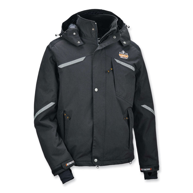 ergodyne® N-Ferno 6466 Thermal Jacket with 500D Nylon Shell, Medium, Black, Ships in 1-3 Business Days (EGO41113) Each