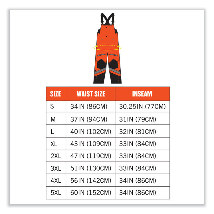 ergodyne® GloWear 8928 Class E Hi-Vis Insulated Bibs, 2X-Large, Orange, Ships in 1-3 Business Days (EGO25636) Each