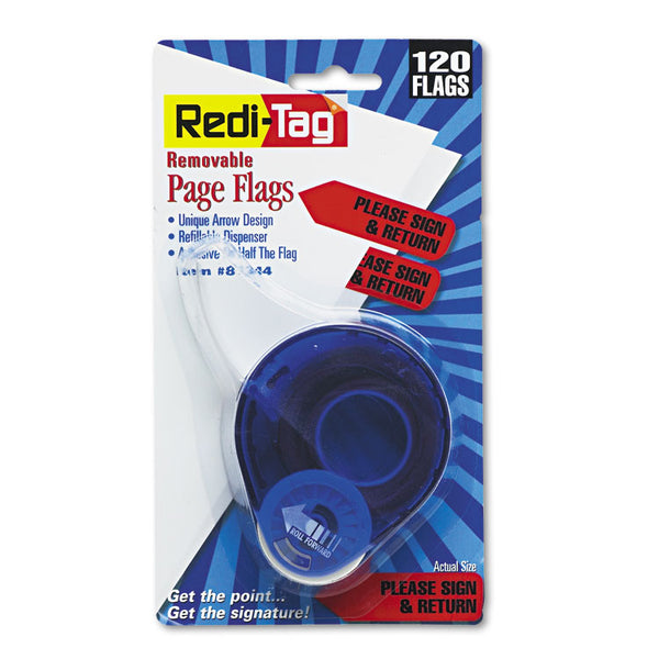 Redi-Tag® Arrow Message Page Flags in Dispenser, "Please Sign and Return", Red, 120 Flags/Dispenser (RTG81344) Pack of 120