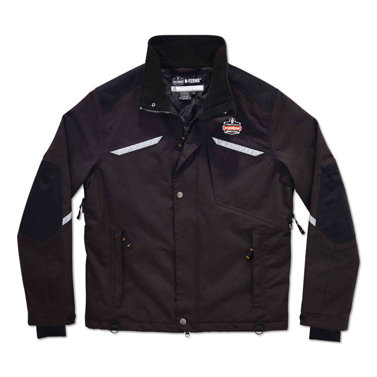 ergodyne® N-Ferno 6466 Thermal Jacket with 500D Nylon Shell, 3X-Large, Black, Ships in 1-3 Business Days (EGO41117) Each