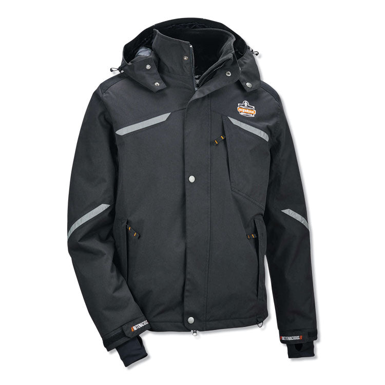 ergodyne® N-Ferno 6466 Thermal Jacket with 500D Nylon Shell, 3X-Large, Black, Ships in 1-3 Business Days (EGO41117) Each