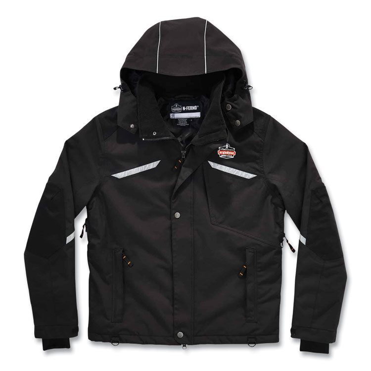 ergodyne® N-Ferno 6466 Thermal Jacket with 500D Nylon Shell, 4X-Large, Black, Ships in 1-3 Business Days (EGO41118) Each