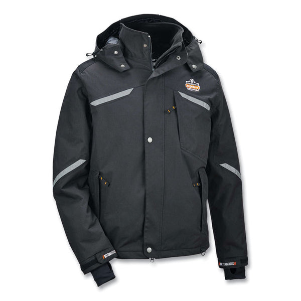 ergodyne® N-Ferno 6466 Thermal Jacket with 500D Nylon Shell, 4X-Large, Black, Ships in 1-3 Business Days (EGO41118) Each