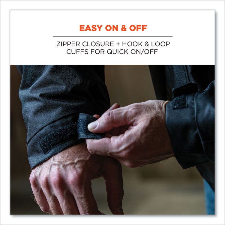 ergodyne® N-Ferno 6467 Winter Work Jacket with 300D Polyester Shell, Large, Black, Ships in 1-3 Business Days (EGO41124) Each