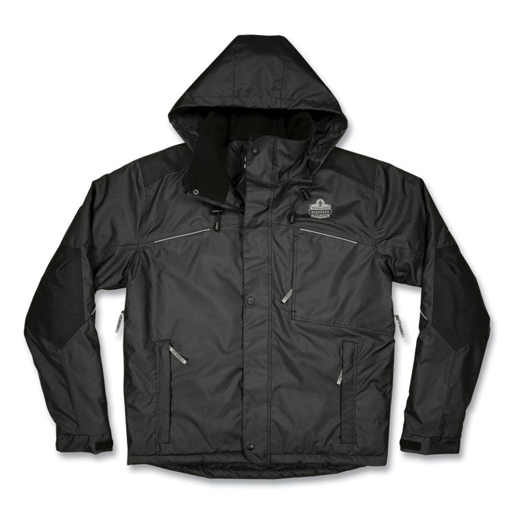 ergodyne® N-Ferno 6467 Winter Work Jacket with 300D Polyester Shell, Large, Black, Ships in 1-3 Business Days (EGO41124) Each