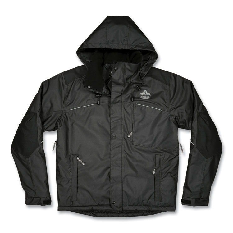 ergodyne® N-Ferno 6467 Winter Work Jacket with 300D Polyester Shell, 4X-Large, Black, Ships in 1-3 Business Days (EGO41128) Each