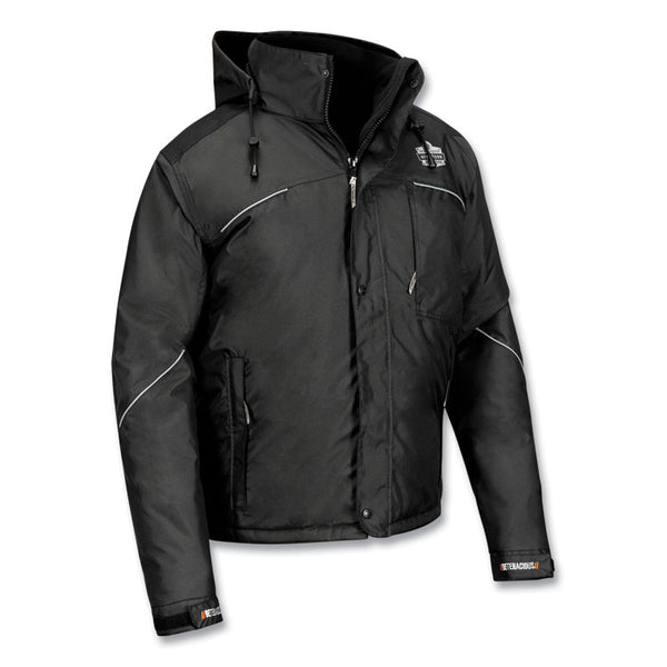 ergodyne® N-Ferno 6467 Winter Work Jacket with 300D Polyester Shell, 4X-Large, Black, Ships in 1-3 Business Days (EGO41128) Each