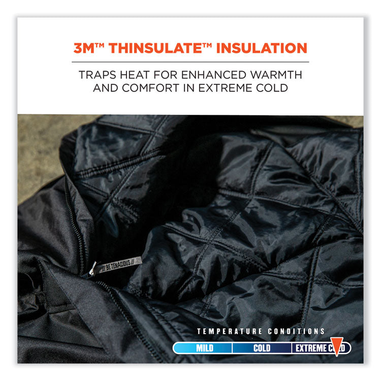 ergodyne® N-Ferno 6471 Thermal Bibs with 500D Nylon Shell, 2X-Large, Black, Ships in 1-3 Business Days (EGO41216) Each