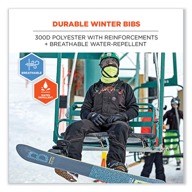 ergodyne® N-Ferno 6472 Thermal Bib with 300D Oxford Shell, 2X-Large, Black, Ships in 1-3 Business Days (EGO41226) Each