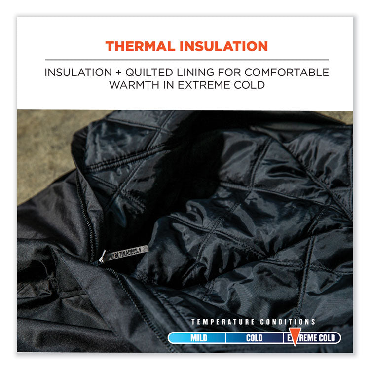 ergodyne® N-Ferno 6472 Thermal Bib with 300D Oxford Shell, 3X-Large, Black, Ships in 1-3 Business Days (EGO41227) Each