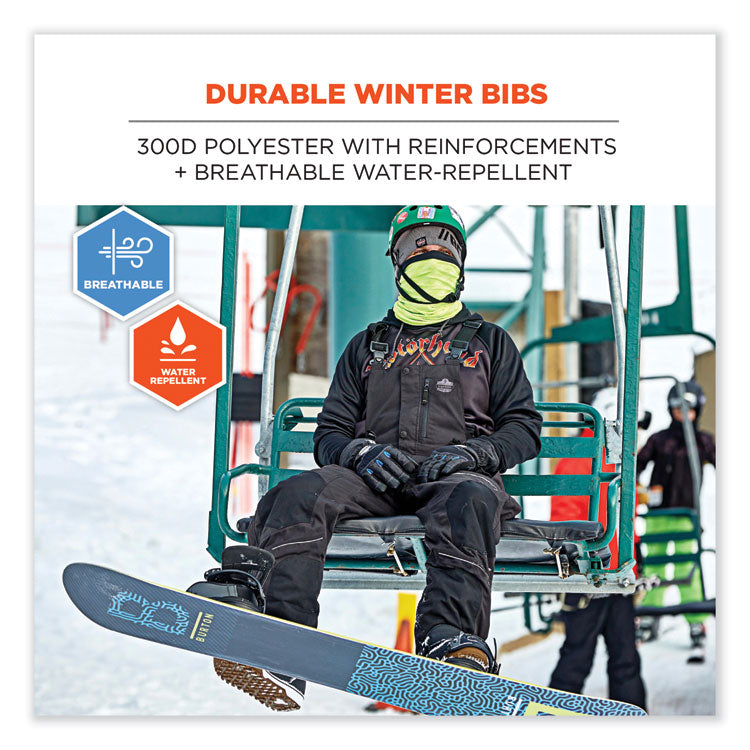 ergodyne® N-Ferno 6472 Thermal Bib with 300D Oxford Shell, 4X-Large, Black, Ships in 1-3 Business Days (EGO41228) Each