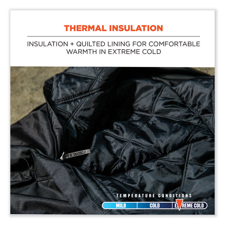ergodyne® N-Ferno 6472 Thermal Bib with 300D Oxford Shell, 4X-Large, Black, Ships in 1-3 Business Days (EGO41228) Each