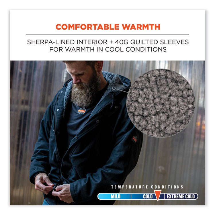 ergodyne® N-Ferno 6468 Duck Canvas Work Jacket, Large, Black, Ships in 1-3 Business Days (EGO41234) Each