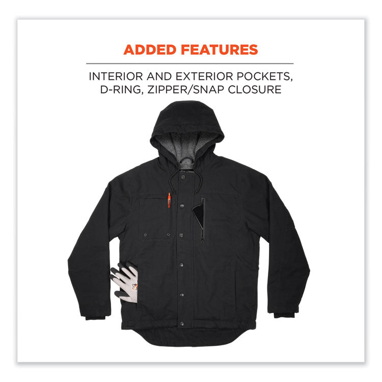 ergodyne® N-Ferno 6468 Duck Canvas Work Jacket, 2X-Large, Black, Ships in 1-3 Business Days (EGO41236) Each