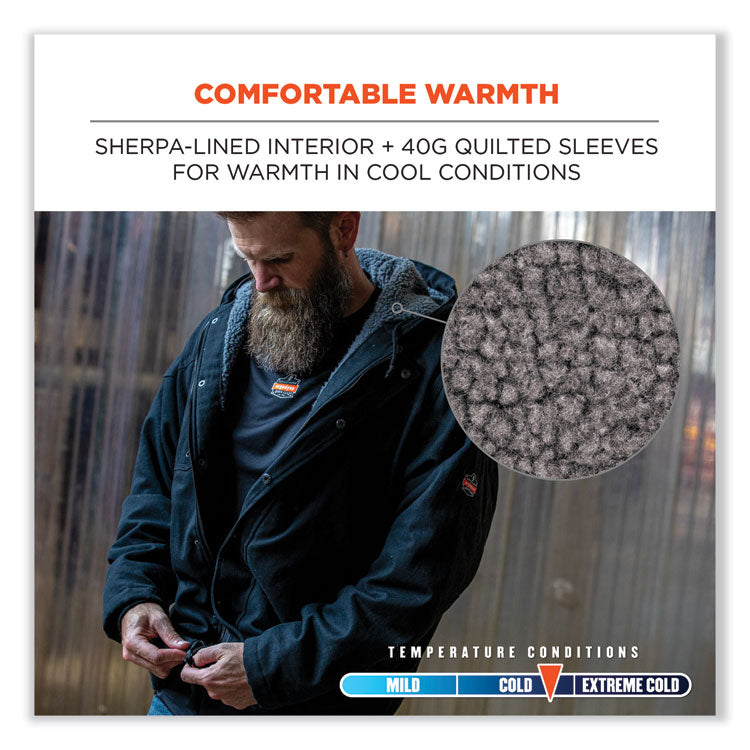 ergodyne® N-Ferno 6468 Duck Canvas Work Jacket, 3X-Large, Black, Ships in 1-3 Business Days (EGO41237) Each