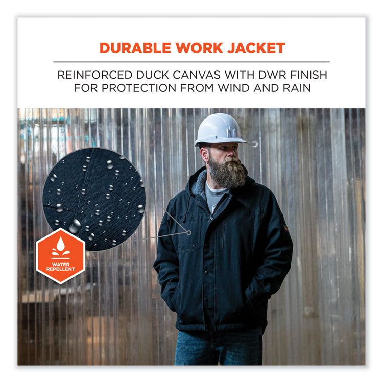 ergodyne® N-Ferno 6468 Duck Canvas Work Jacket, 4X-Large, Black, Ships in 1-3 Business Days (EGO41238) Each