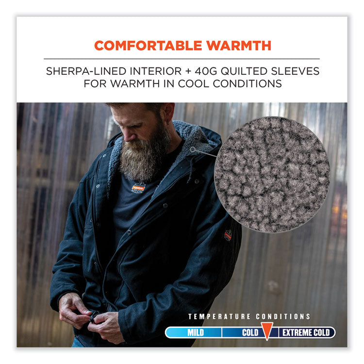 ergodyne® N-Ferno 6468 Duck Canvas Work Jacket, 4X-Large, Black, Ships in 1-3 Business Days (EGO41238) Each