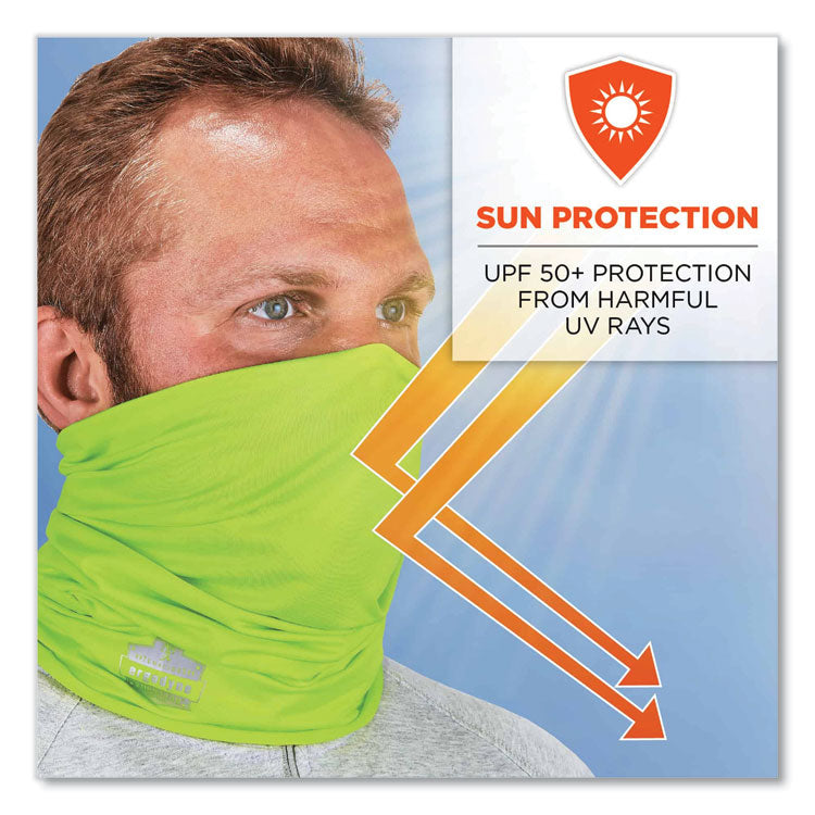 ergodyne® Chill-Its 6487 Cooling Performance Knit Multi-Band, Polyester/Spandex, One Size, Hi-Vis Lime, Ships in 1-3 Business Days (EGO42127) Each