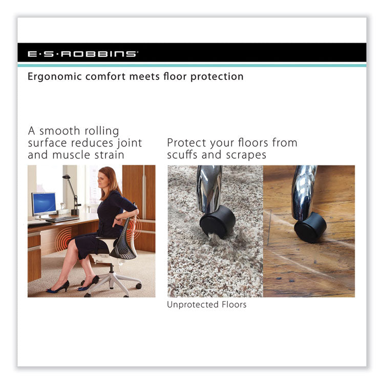 ES Robbins® EverLife Chair Mat for Medium Pile Carpet, 48 x 96, Clear, Ships in 4-6 Business Days (ESR122581)