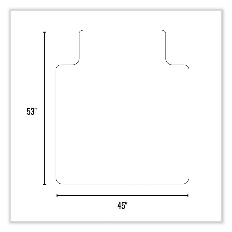 ES Robbins® EverLife Chair Mat for Extra High Pile Carpet wih Lip, 45 x 53, Clear, Ships in 4-6 Business Days (ESR124183)