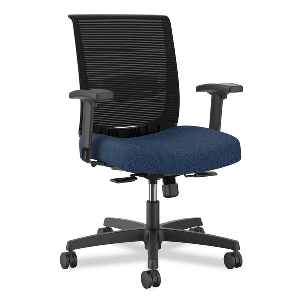 HON® Convergence Mid-Back Task Chair, Up to 275lb, 16.5" to 21" Seat Ht, Navy Seat, Black Back/Frame (HONCMY1AAPX13) Each