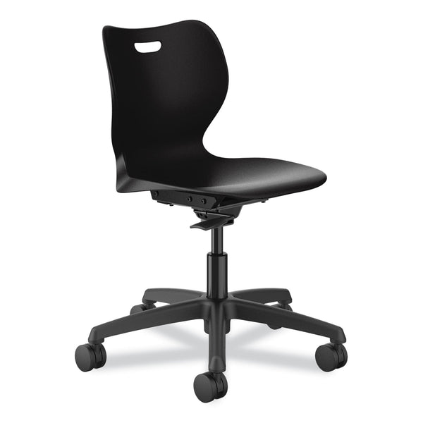 HON® SmartLink Task Chair, Supports Up to 275 lb, 34.75" Seat Height, Onyx Seat/Back, Black Base (HONSSTK18BHLON) Each