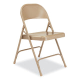 NPS® 50 Series All-Steel Folding Chair, Supports 500 lb, 16.75" Seat Ht, Beige Seat/Back, Beige Base, 4/CT, Ships in 1-3 Bus Days (NPS51) Case of 4