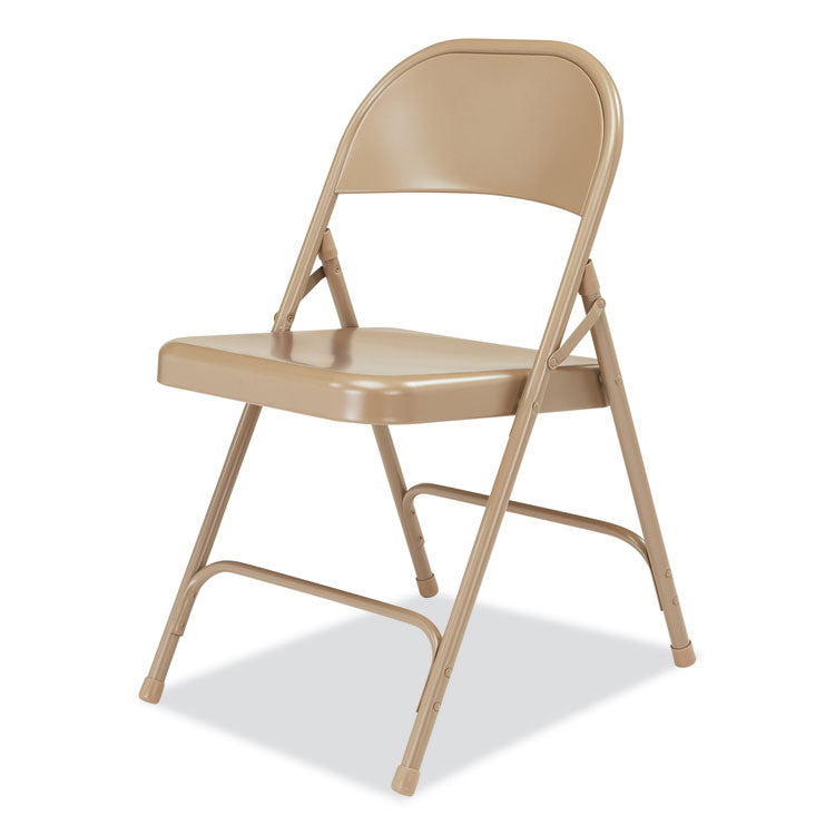 NPS® 50 Series All-Steel Folding Chair, Supports 500 lb, 16.75" Seat Ht, Beige Seat/Back, Beige Base, 4/CT, Ships in 1-3 Bus Days (NPS51) Case of 4