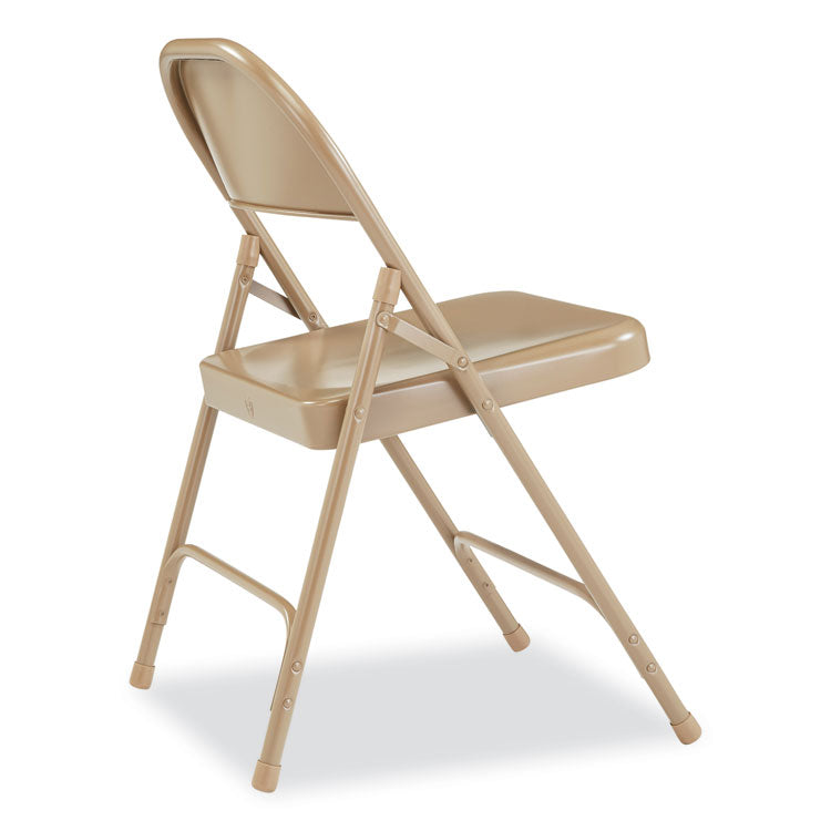 NPS® 50 Series All-Steel Folding Chair, Supports 500 lb, 16.75" Seat Ht, Beige Seat/Back, Beige Base, 4/CT, Ships in 1-3 Bus Days (NPS51) Case of 4