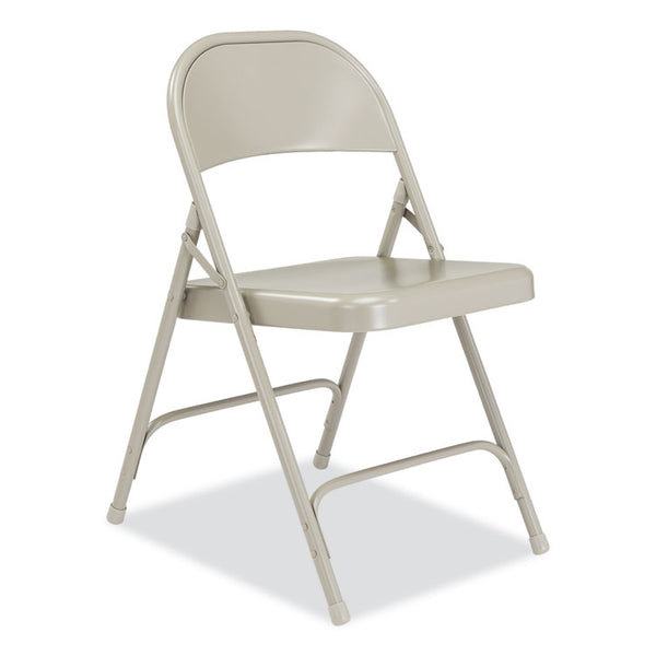 NPS® 50 Series All-Steel Folding Chair, Supports 500 lb, 16.75" Seat Height, Gray Seat/Back/Base, 4/Carton, Ships in 1-3 Bus Days (NPS52)