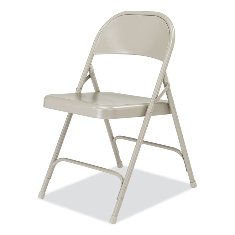 NPS® 50 Series All-Steel Folding Chair, Supports 500 lb, 16.75" Seat Height, Gray Seat/Back/Base, 4/Carton, Ships in 1-3 Bus Days (NPS52) Case of 4