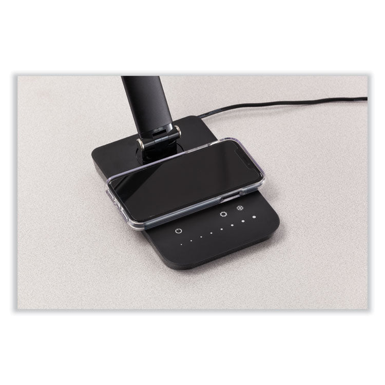 Safco® Vamp LED Wireless Charging Lamp, Multi-pivot Neck, 16.75" High, Black, Ships in 1-3 Business Days (SAF1009BL) Each