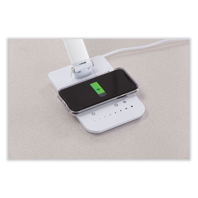Safco® Vamp LED Wireless Charging Lamp, Multi-pivot Neck, 16.75" High, Black, Ships in 1-3 Business Days (SAF1009BL) Each