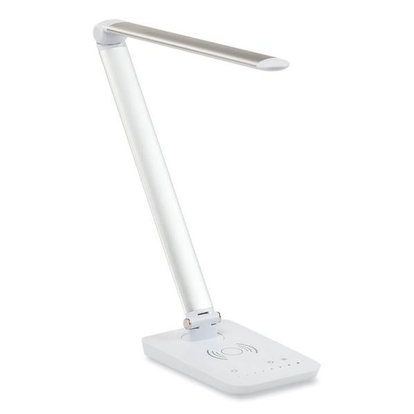 Safco® Vamp LED Wireless Charging Lamp, Multi-pivot Neck, 16.75" High, Silver, Ships in 1-3 Business Days (SAF1009SL) Each