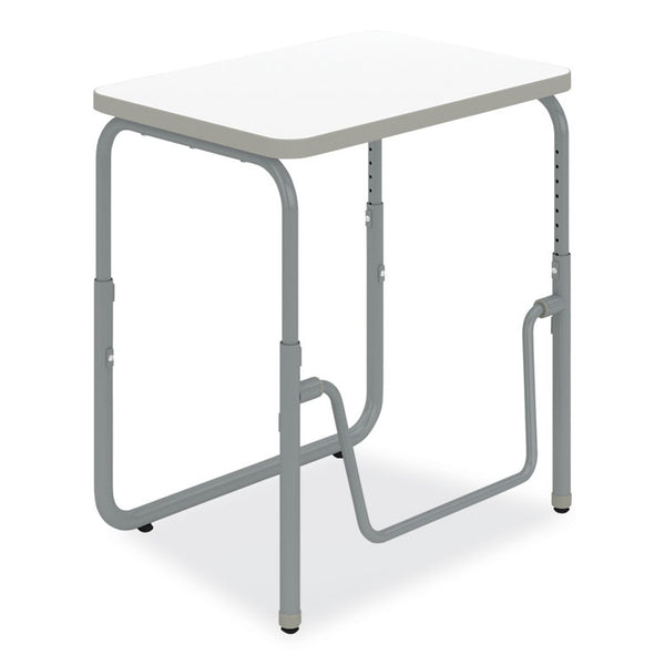 Safco® AlphaBetter 2.0 Height-Adjust Student Desk with Pendulum Bar, 27.75 x 19.75 x 22 to 30, Dry Erase, Ships in 1-3 Business Days (SAF1221DE)