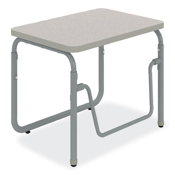 Safco® AlphaBetter 2.0 Height-Adjust Student Desk w/Pendulum Bar, 27.75 x 19.75 x 22 to 30, Pebble Gray, Ships in 1-3 Business Days (SAF1221GR)